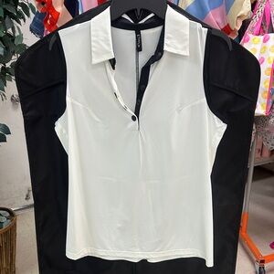 Chic Black and White Button-Up Blouse